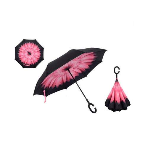 AussieSuperStore Homeware Supplies Windproof Double-Layered Hands Free Inverted Reverse Folding Upside-Down Umbrella Windproof Double-Layered Inverted Reverse Folding Upside-Down Umbrella CB201TUMBRELLA2